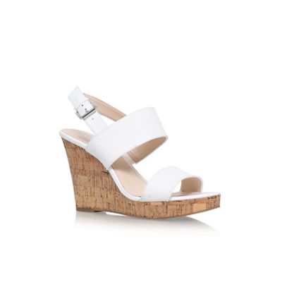 Nine West White 'Lucini' high heel wedge sandals